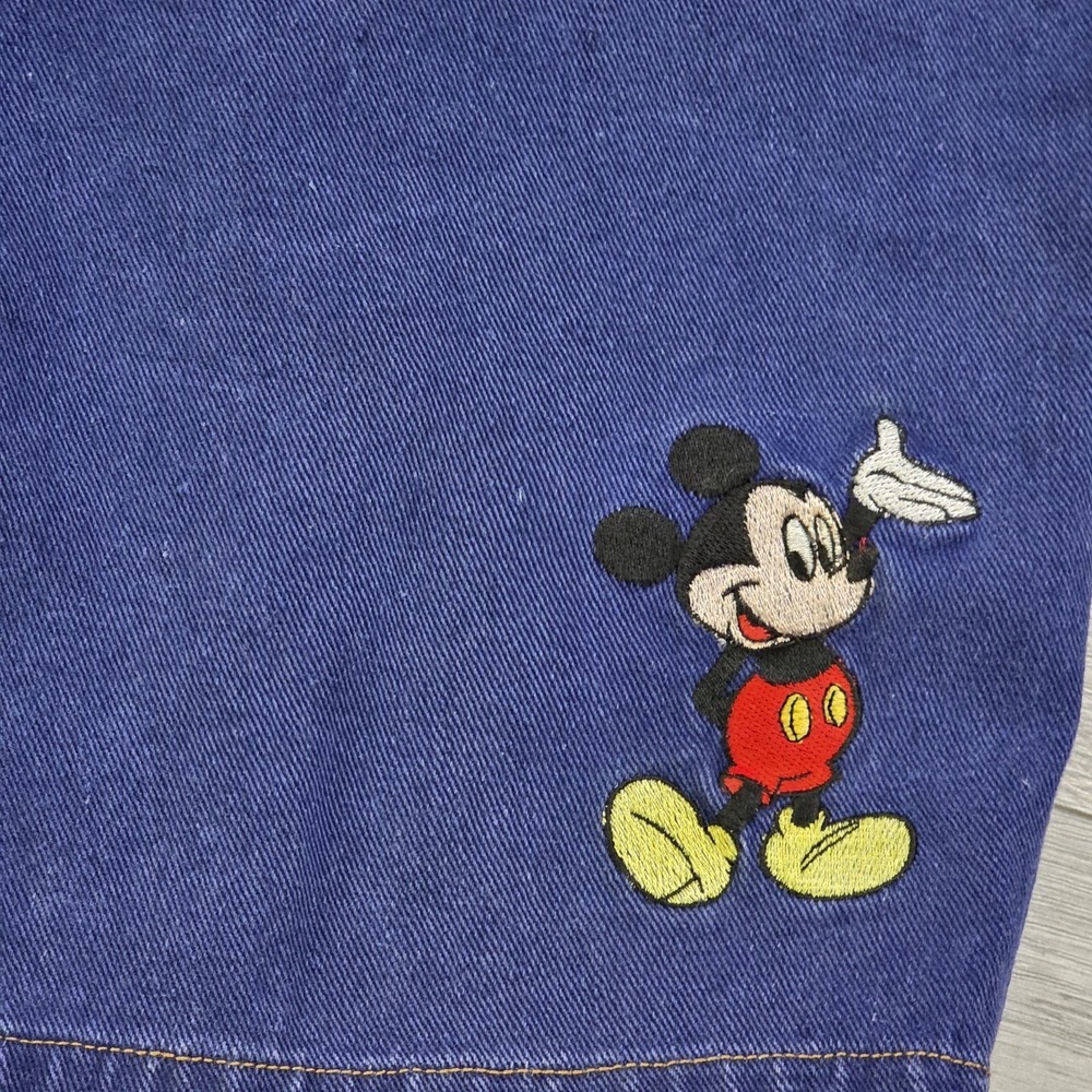 Mickey Unlimited Mens Size 36 Mickey Mouse Blue Denim Shorts Disney Vintage 90s - Picture 3 of 8